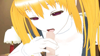 Uber-Cute animated getting facial cumshot