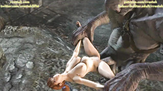 Kasumi demolished by Meaty Cyclop getting abdomen bulged