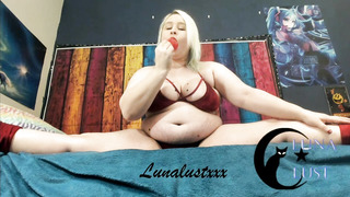 Crimson Velvet Bathing Suit Strenuous Taunt Holiday Preview with Lunalustxxx