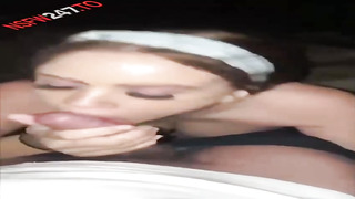 Super-Steamy, inexperienced brown-haired is deep throating manstick in the middle of the night, in the mountain