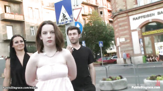 Pallid Brit sub public abased (Sandra Romain, James Deen, Crystal Sparx, Tormentor James)