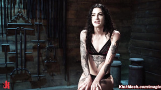 Tattooed petite slave in [censored] restriction