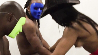 COWGIRL WITH 2 BIG BBC GANGBANG