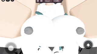 Vaquera cabalga buena polla en Roblox condo