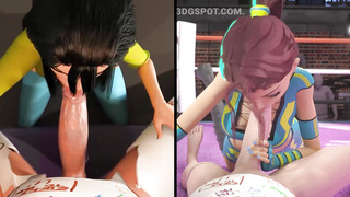 3DGSPOT Molten Femmes Blow A Hefty Man rod In SPLIT SCREEN COMP! THREE DIMENSIONAL ANIMATION PORNO! - Juliana Grandi