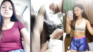 Immensely Super-cute Young Woman Tearing up With Bf In Van After Class In School Sundress Noisy Squealing