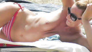 Magnificent Swimsuit Gals Tanning At The Pool