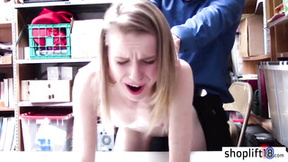 Afraid Russian teen got busted by a nasty policeman