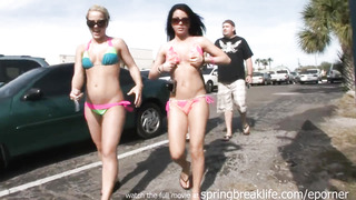 Bare-Breasted Chicks On Spring Break