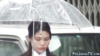 Japanese girls in mini skirts are periodically being supah wild in a public place, just for joy