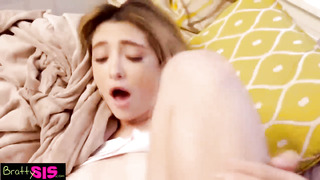 Ultra-Cute Step-Sister Blond Inhales Spunk-Pump And Gets Spunk In Snatch