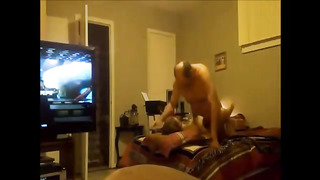 Playful prostitute female and an older dude are fuckin' in front of a covert camera