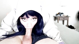 Amadani is deep-throating one of the thickest jizz-shotguns she has ever seen, while getting on all fours on the floor